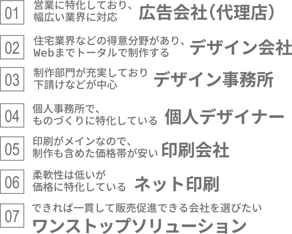 ポスティングチラシ制作会社の違い